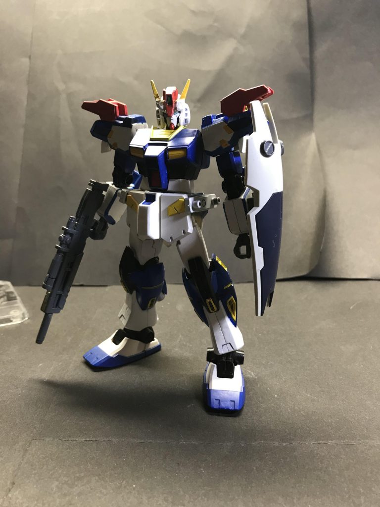 フロント。先日投稿したジムタイプから頭部を換装することでガンダムタイプになります。軽装形態では武装類に変更はありません。