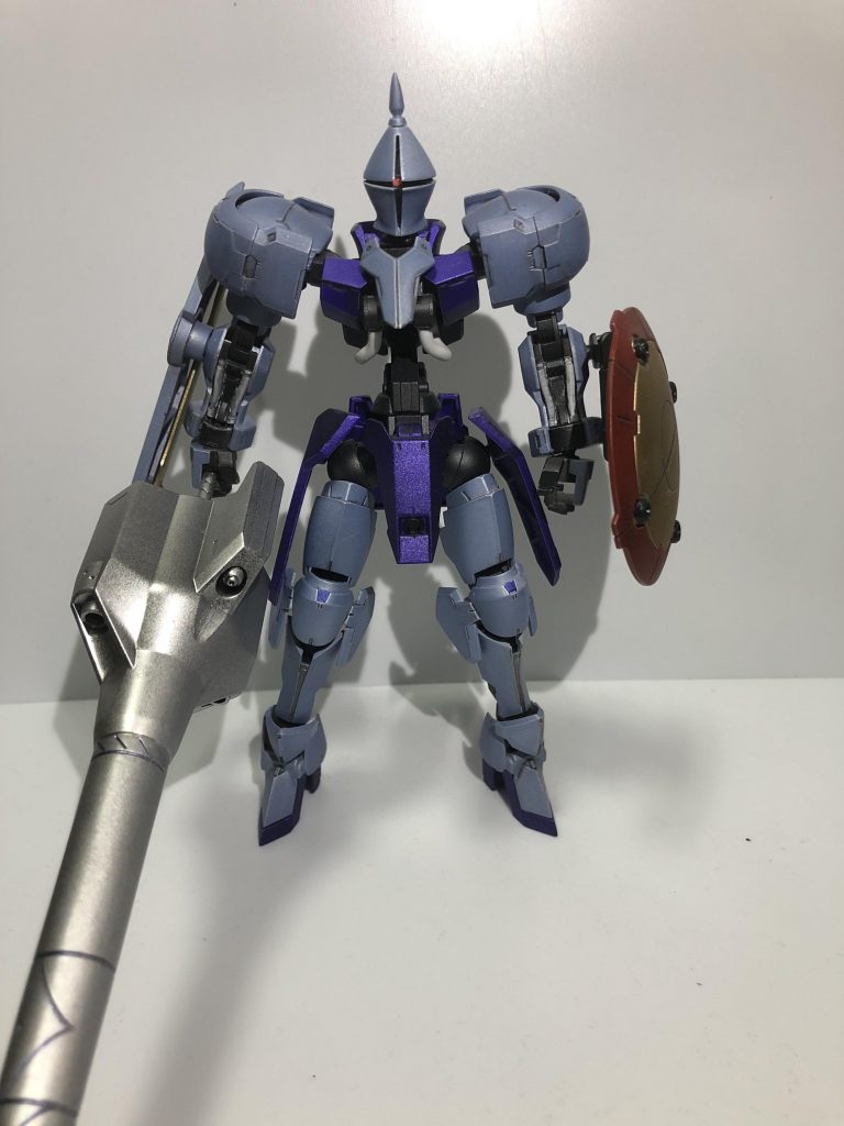 フロントショット。
頭部:Reギャン
胴体・肩・脚部:グリムゲルデ
腕部:ヘルムヴィーゲリンカー
足先:グレイズ