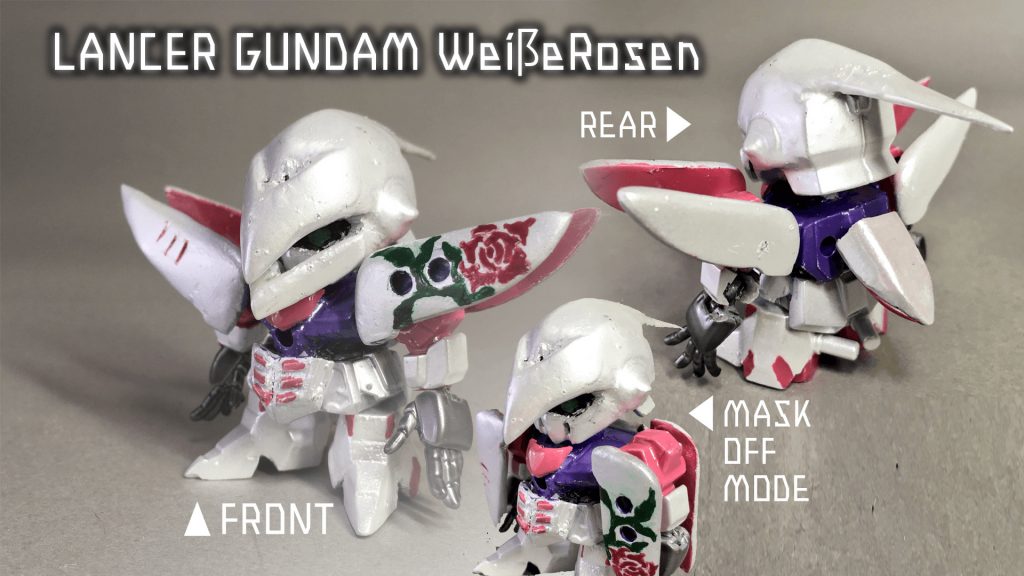 ワンダースクールのコンテスト用に作成した画像です。
ガシャプラ改造は「オモチャ造り」をコンセプトに統一しているので、表面処理や合わせ目消しは行なっていません。