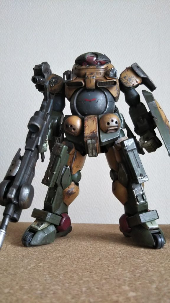 膝カバーは余剰パーツをランナーを使って装着