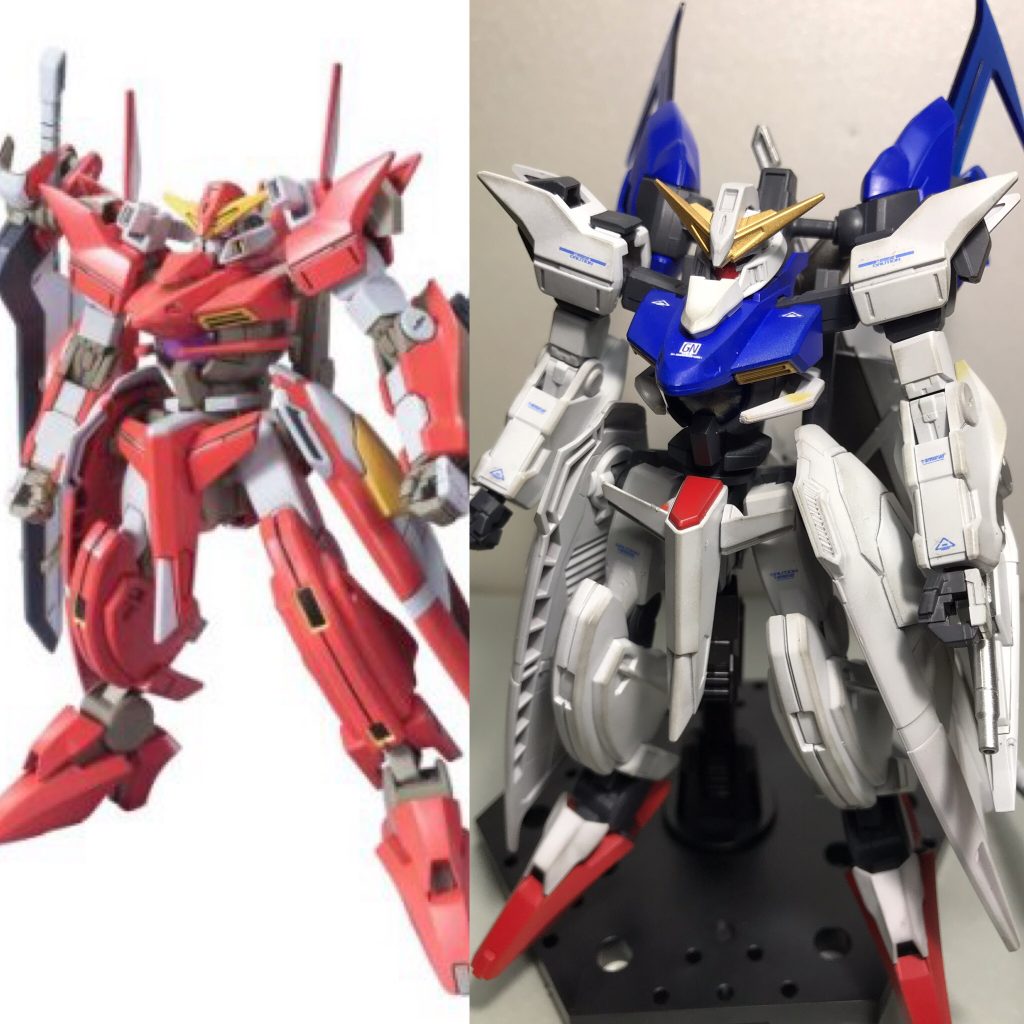 ガンダムっぽくなりましたね。
バックパックを追加したかわりに、肩についてたパーツを取ってスッキリさせました。