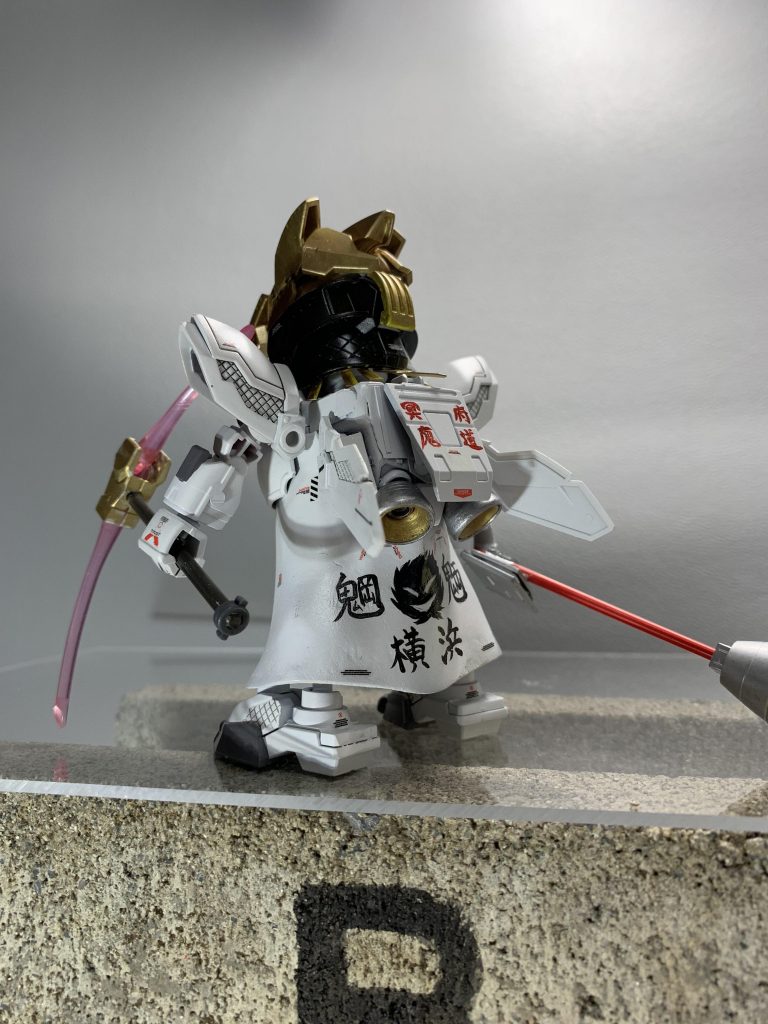 バックパックとメインスラスターはジャンクパーツで構成しました、チームロゴとチーム名はそのまんま手書きなので大丈夫？！だと思いますｗ