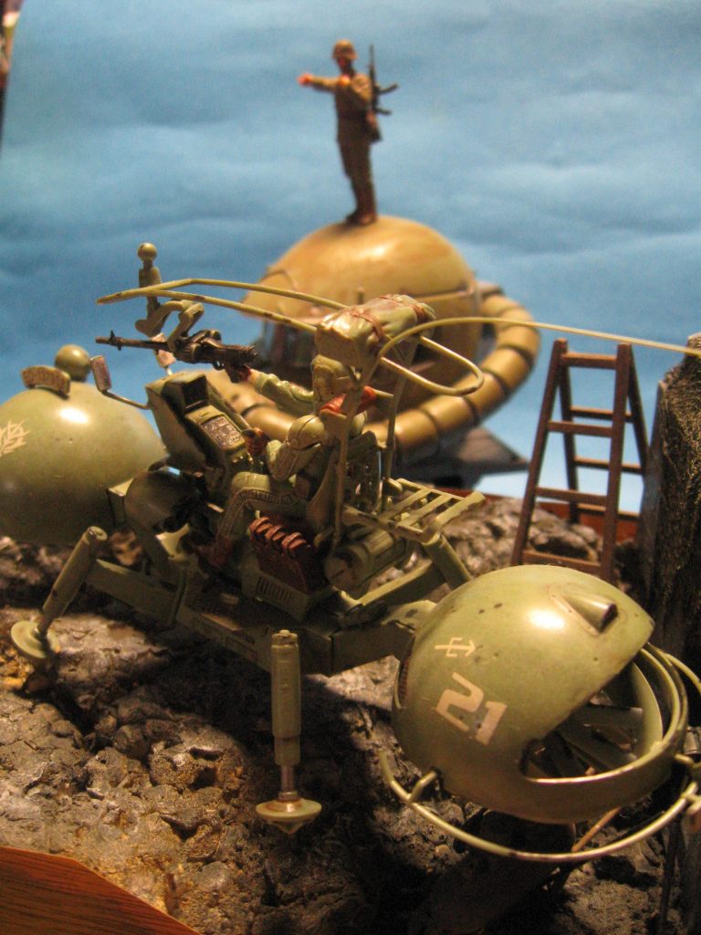 　U.C.ハードグラフ No.1 1/35 ジオン公国軍 機動偵察セット使用なんちゃってジオラマ！–2枚目/制作者：gtarou