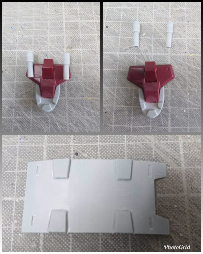 腰部フロントアーマーのハンドグレネードはネオジム磁石で接続。特徴的な左肩シールドはプラバンからスクラッチ。