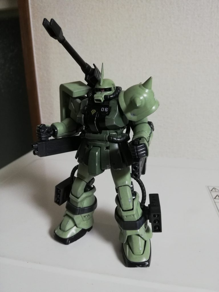 ザクキャノンなら茶色とかそれっぽい色にしろよとか思われるかもしれないですがザクは緑が一番好きなんや😅