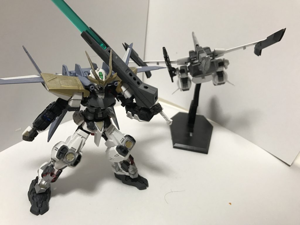 【合体シークエンス開始】
アストレイムサシとムラマサのMA形態。
まずはムサシに装備されているIWSPを解除する。