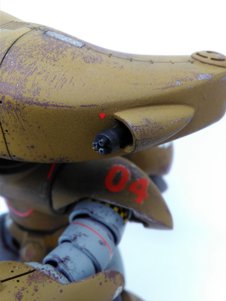 頭部バルカンです。個人的なこだわりポイントで、ガトリングガンタイプにアレンジしました。