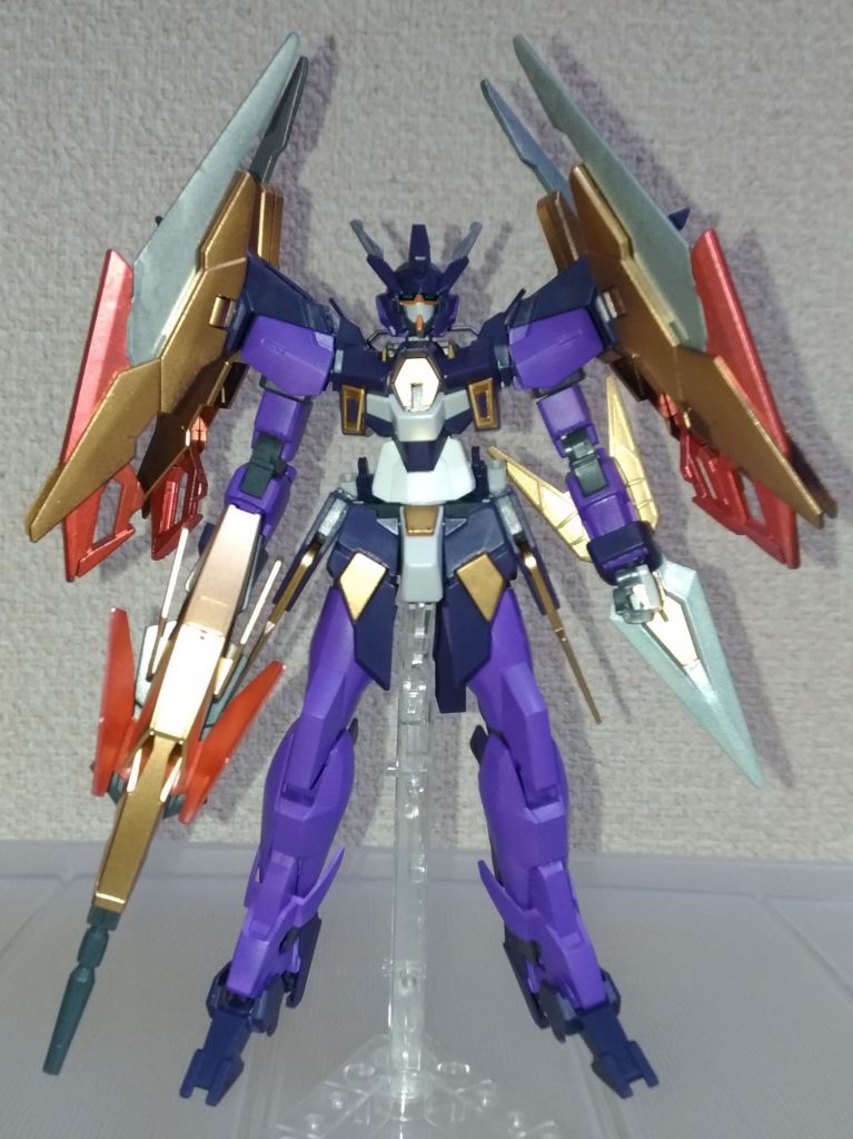 紫…高機動型…一刀両断…あ、長谷部…

という感じでへし切長谷部のイメージでAGEⅡマグナムを塗りました

本体は紫、武器は長谷部の拵を意識