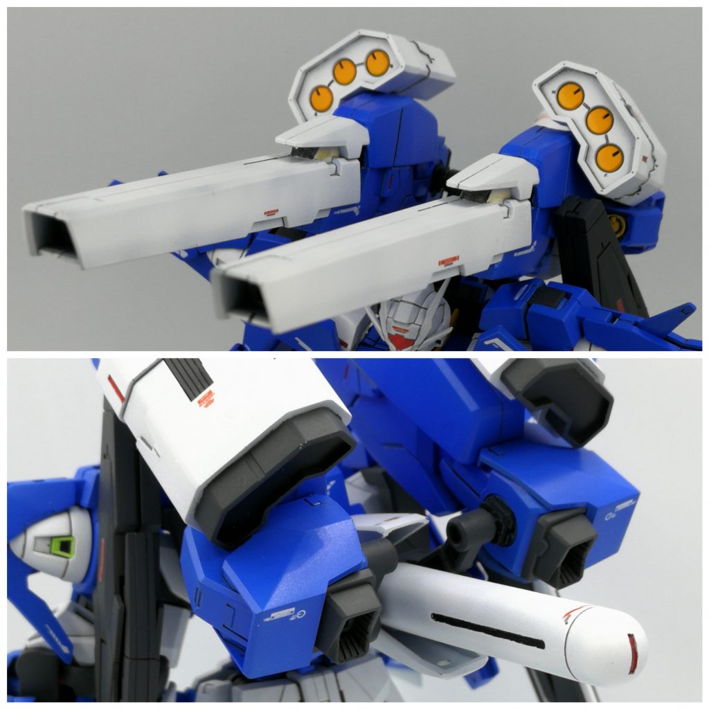 ·コンポジットブースター
大出力ブースターに大型キャノンと対艦ミサイルを組み合わせた武装です。ヘイズルのシールドブースターを参考にしています。