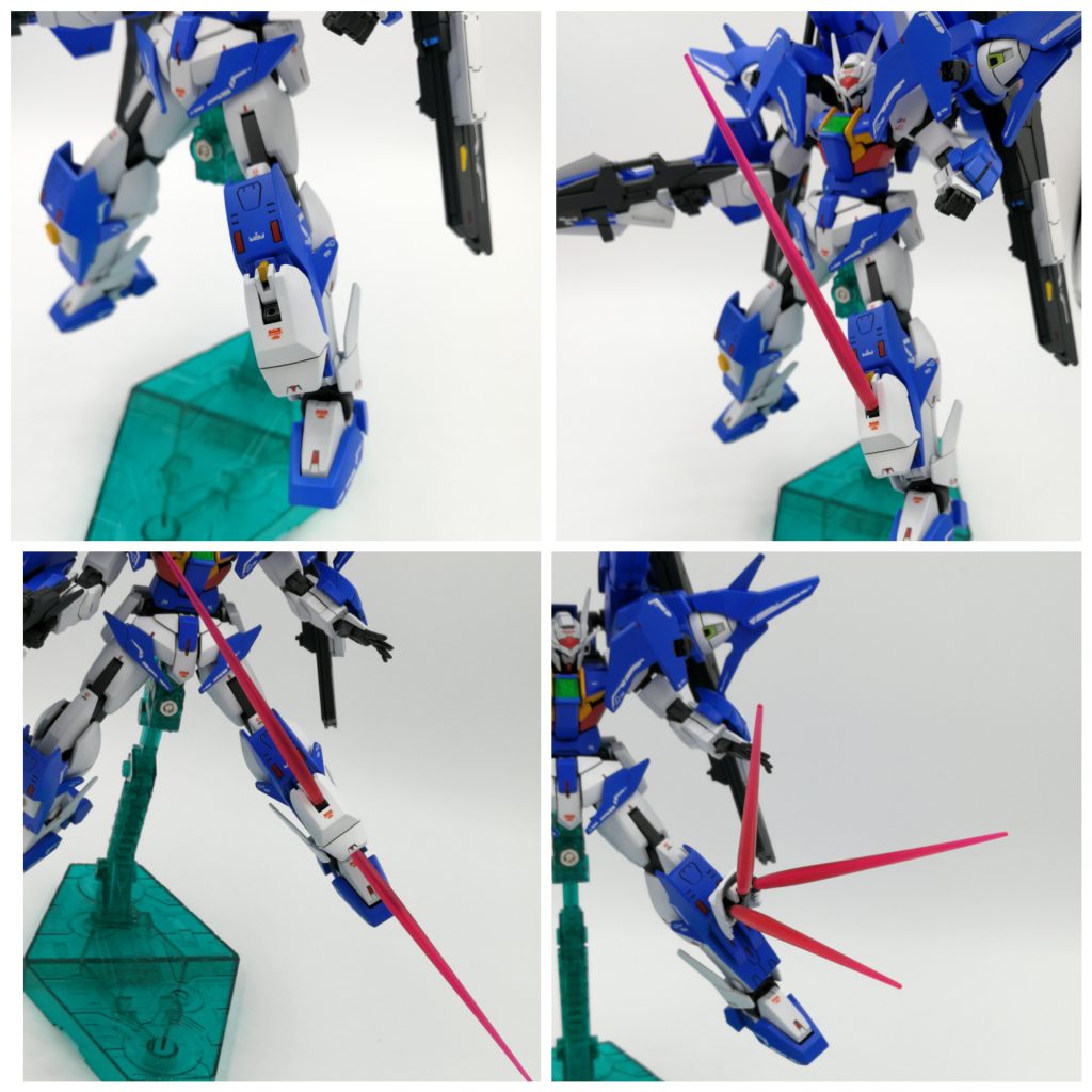 ·コンビネーションサーベル
隠しビームサーベルですがビームの発生条件を変えられます。ユニコーンのビームトンファー、フリーダムのアンビデクストラス・ハルバード、ビギニングガンダムの八ツ手ビームサーベル持ち、AGE1タイタスを参考にしています。