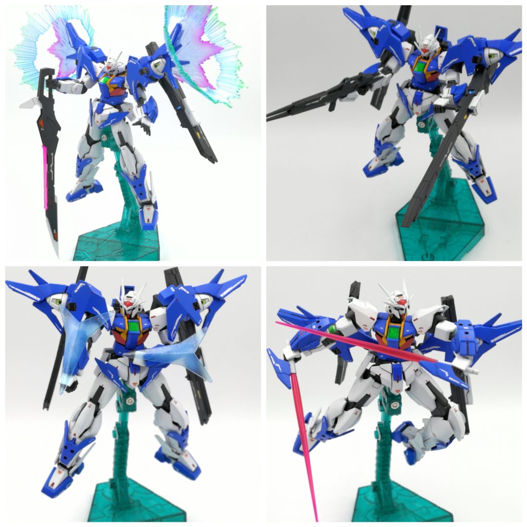 もちろん通常のダブルオースカイにすることも可能です。
あとはアクションポーズを。