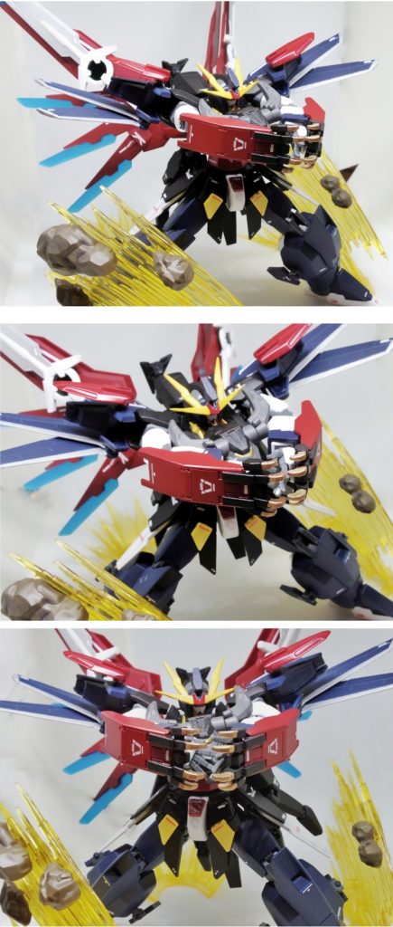 ## 必殺技 “ブレイヴストライク”
最大出力のフルブーストで敵機に突進。前方に構えたスラッシュガントレットで、敵コックピットを抉り出す。
(某勇者王のまるパク……オマージュw)