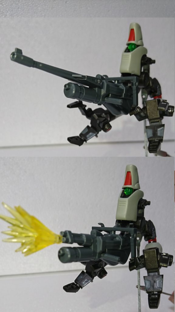 ポッドプログラム:ガトリング
無改造のチェンジリングライフルとの相性の良さ!
よく見て頂けるとこれ後ろ脚じゃなくて前の小さな手で持てるのですよ。
前の小さな手。ガザ好きの皆様はもうお気付きでしょう?ガザCの胸部装甲の裏のレンチみたいなやつ!!
…え?わかんないの?