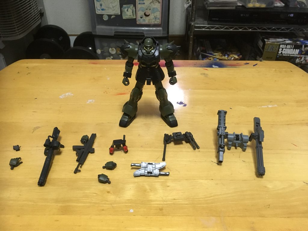 武器セット。色々付け替えるように制作して飾りあきないようにしました。