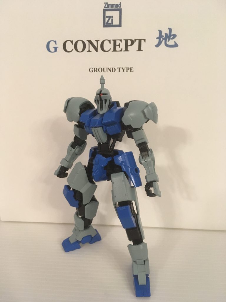 設定:
連邦軍が極秘裏にRX計画を発動した時を同じくして、ジオン公国では軍事見本市「MAST ZEON 0078」が開催された。ツィマッド社から2機の陸戦用モビルスーツが出展された内1機の「Gコンセプト」は、後にジオン公国突撃機動軍大佐マ・クベが搭乗した試作機「ギャン」の源流にあたる。