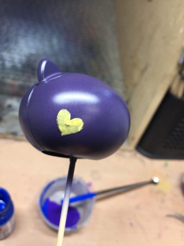 製作途中です。ハートのマスキング(頭部は目立たずでしたが...)