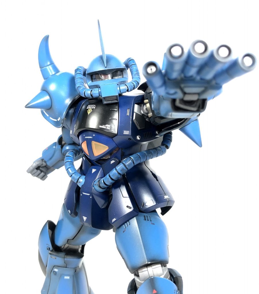 指バルカンの銃口は銀のビーズを瞬着で付けました。