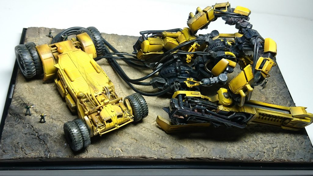 採掘した資源は電源車で即座に高濃度圧縮されます。