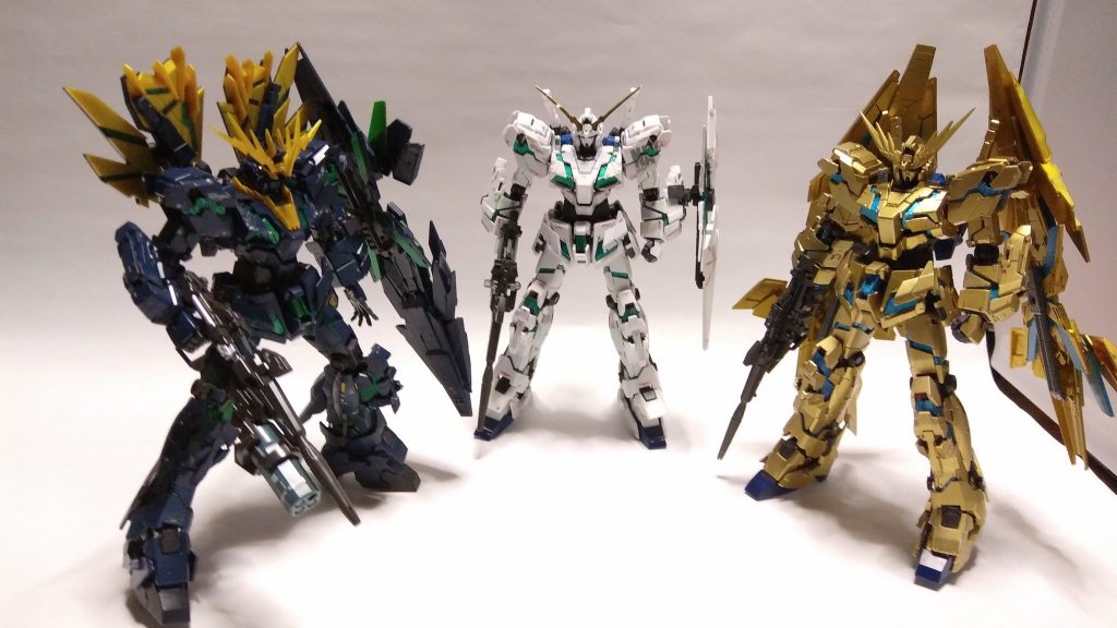 RGユニコーン3機
自画自賛ですが、カッコいい(o・ω・o)