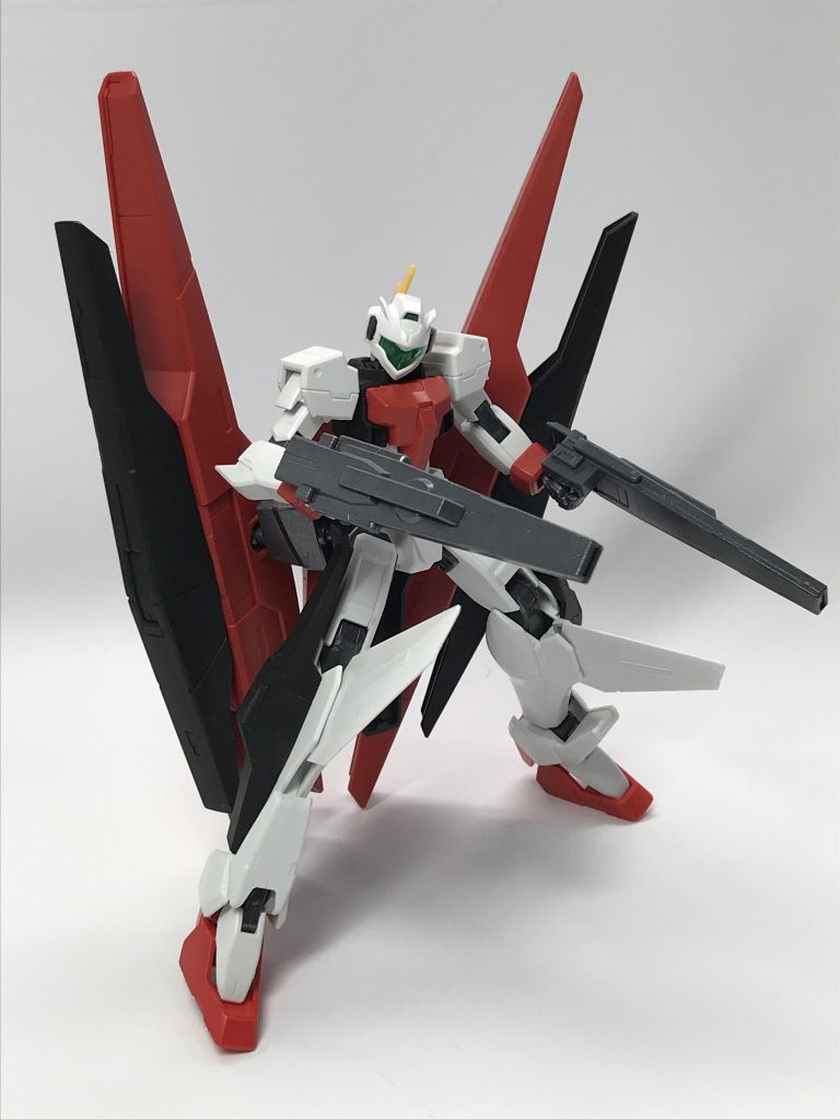 GNアーチャーも製作しました。
GNアーチャーの改造部分は脚部をキュリオスに変更したことです。それ以外は特に変わってはいません。