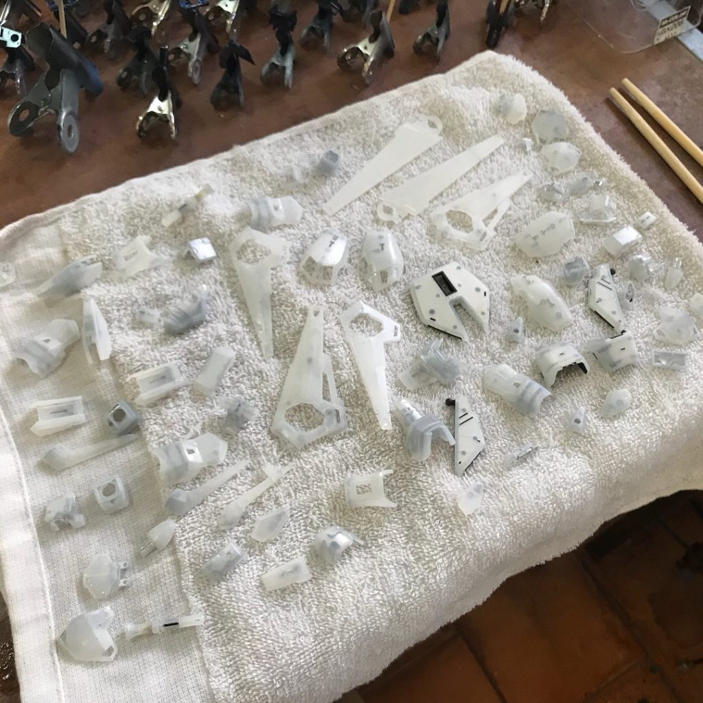 Cleaning the gold layer.