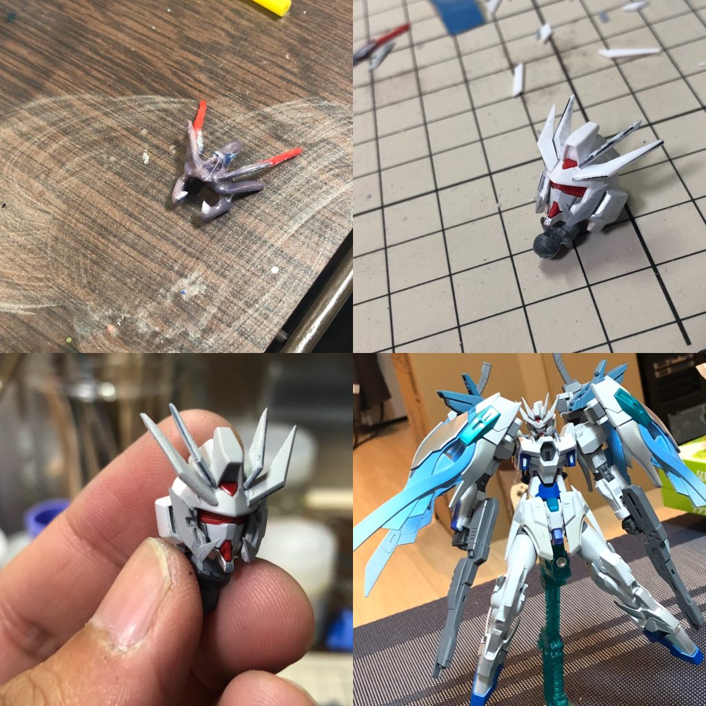 完成間際で塗装の失敗。
しかもパーツを溶かしてしまう最大のミス。なんとかスクラッチで乗り越えました。
プラ板いじっててよかった……