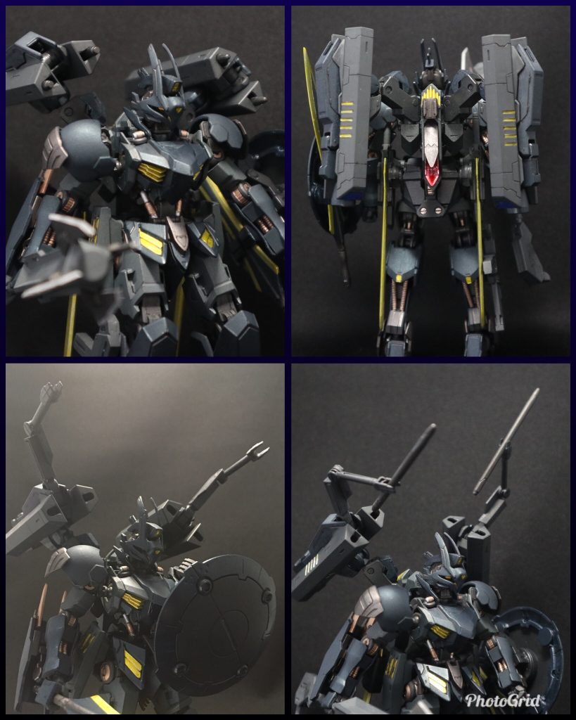 バックパックのオプション兵装。片側2門づつのダインスレイブ。通常のダインスレイブより砲身が短い分、精密射程距離は短く、MAまで近づいての砲撃となる。マニピュレーターも装備しており、弾頭の再装填も可能。