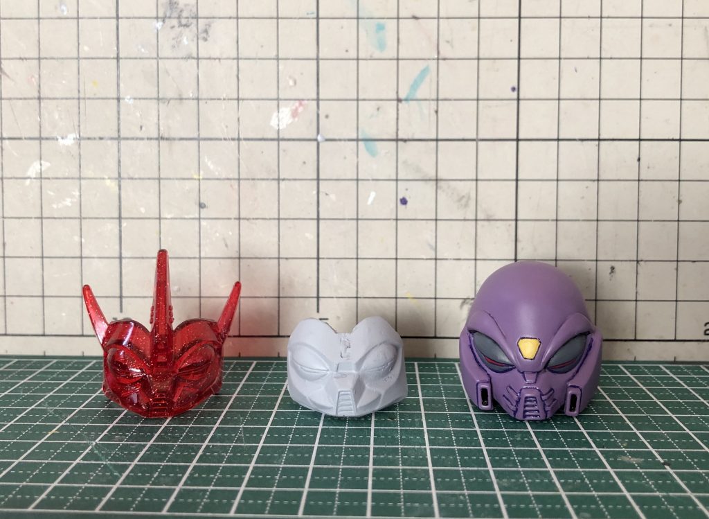 フェイスは千力頑駄無の「斬首の面」をベースに加工しました。目の部分を作らないで良い分助かりました。