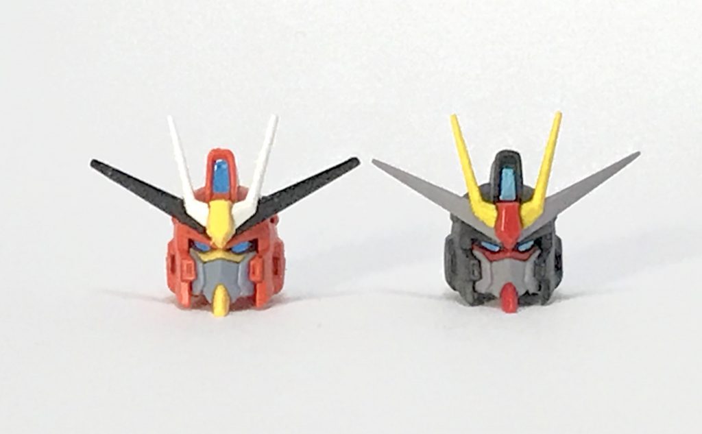 HGと頭部の比較
面長だと思ったので、少し丸顔になるように削りました。