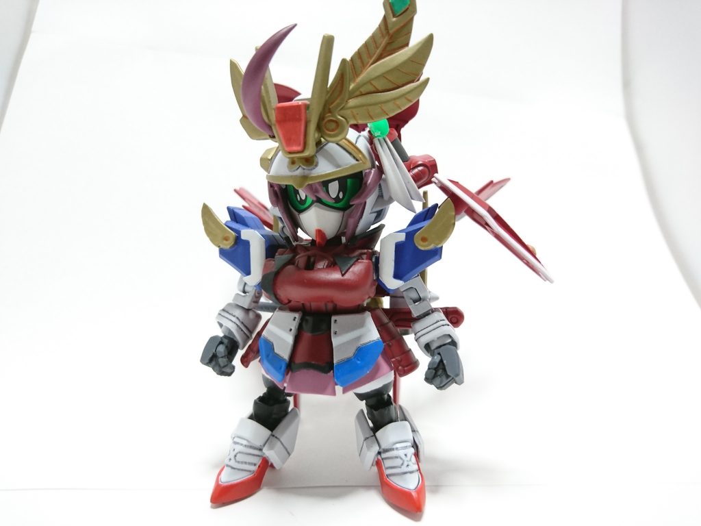 武者デスティニーチームの紅一点として制作。ルナマリアがパイロットのインパルスをイメージしています。祝融をベースにBBインパルスやジャンクパーツを使用しました。