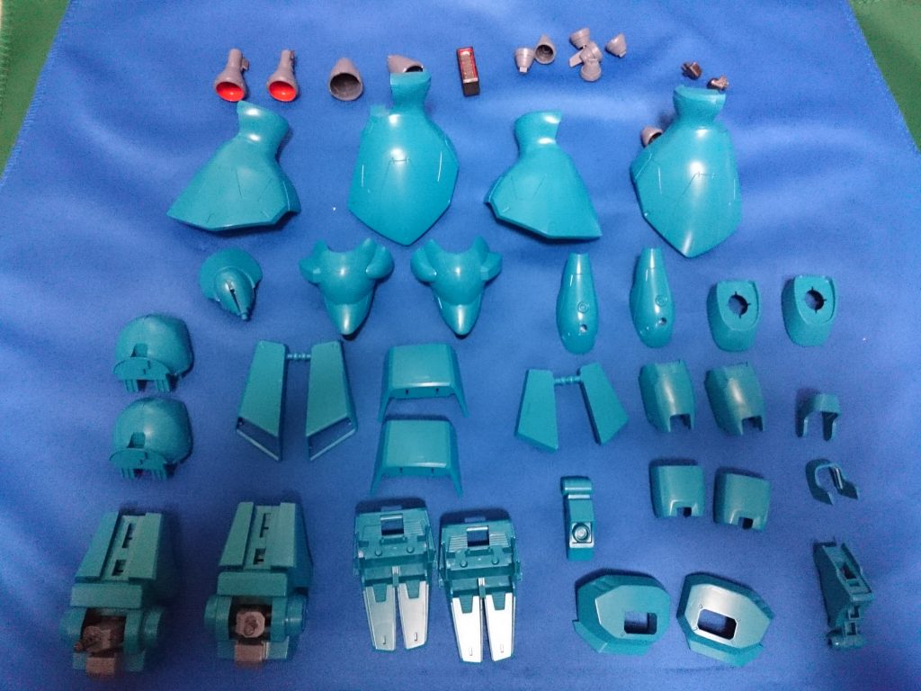 筆塗りしたパーツ