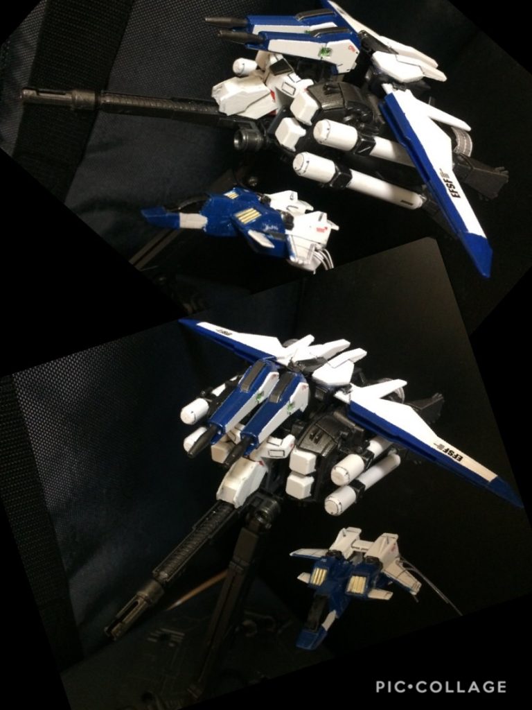 ●Gコア 
コア・ファイター。 
Sガンダムと同じ。まあ、同じです。
●Gボマー 
Bパーツから構成される。下半身。 
脚の代わりに、Ex-Sのブースターユニットが付いているんで、コレはもう手に負えません。すっ飛んで行きます。人工知能「ALICE-ⅱ」が操縦するので問題なし。
大腿部フレームにビーム・スマートガン及びビームカノン搭載。 
15Gくらい出るんじゃないかな?