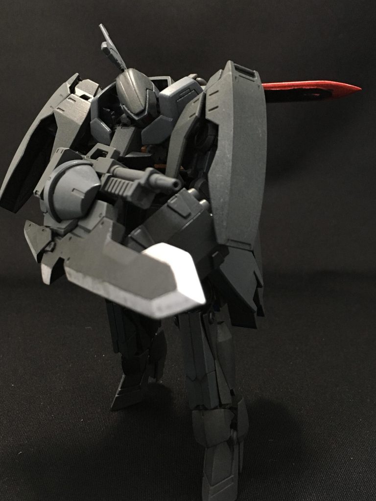 MS携帯、グレイズライフルを構えて。