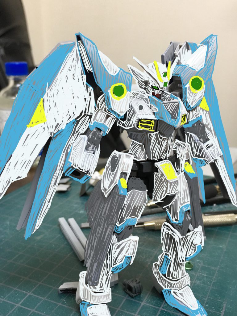 本当はこうしてあげたかった。ごめんよ。次ガンプラを作るときは頑張るから。
