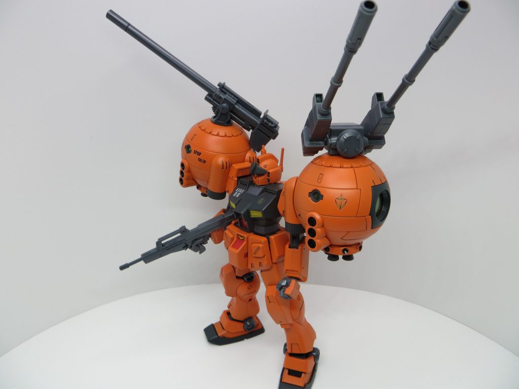 改造した当時、ボールのキャノンが単装、連装各一つずつしかあまっていなかったのですが、ライフルを持たせることによりバランスをとりました。素晴らしいことに自立ができますｗ