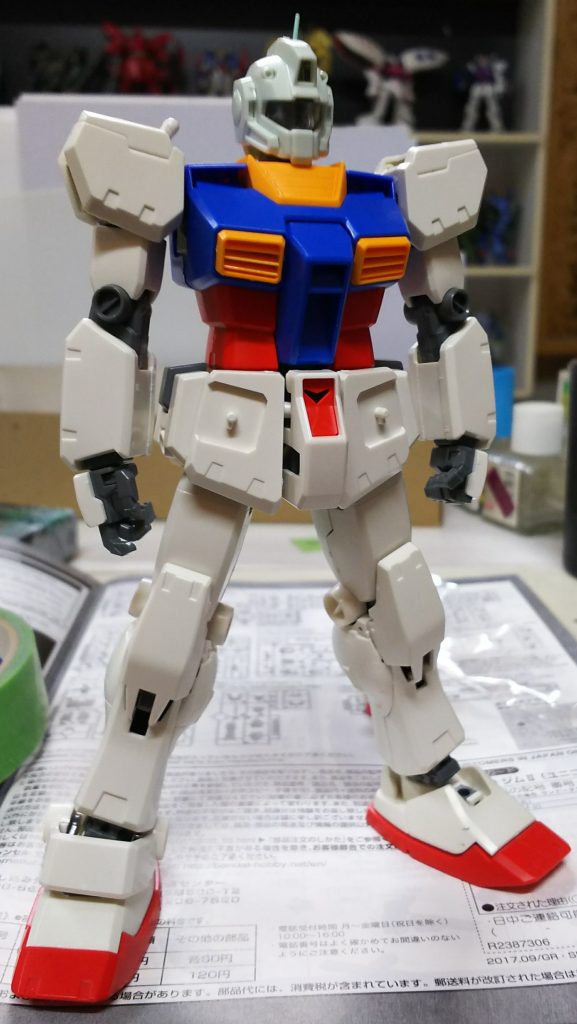 素組のガンダムverkaにジム改の頭から始めました