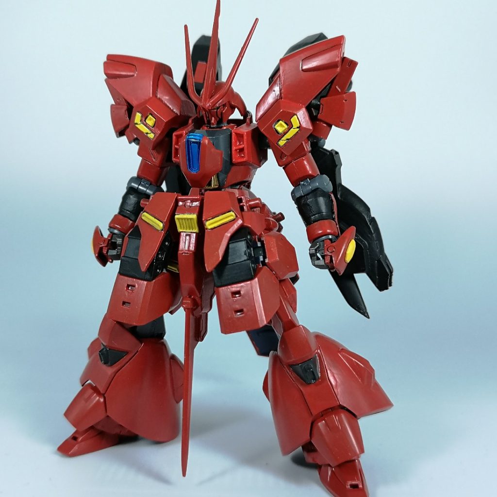 サザビーアヴェンジャー
型式番号
ZGMF-X666S(A)

離反した反ラクス派のザフト軍が使用する、実質的なザフトガンダムタイプの後継機にあたる機体……というイメージです
全体的なシルエットは本家サザビーによせつつも、ひとつも本家のパーツを使わずらしい形や塗装にしています
ウィザードシステム自体も生きているので、ガナー等も装着可能ですね