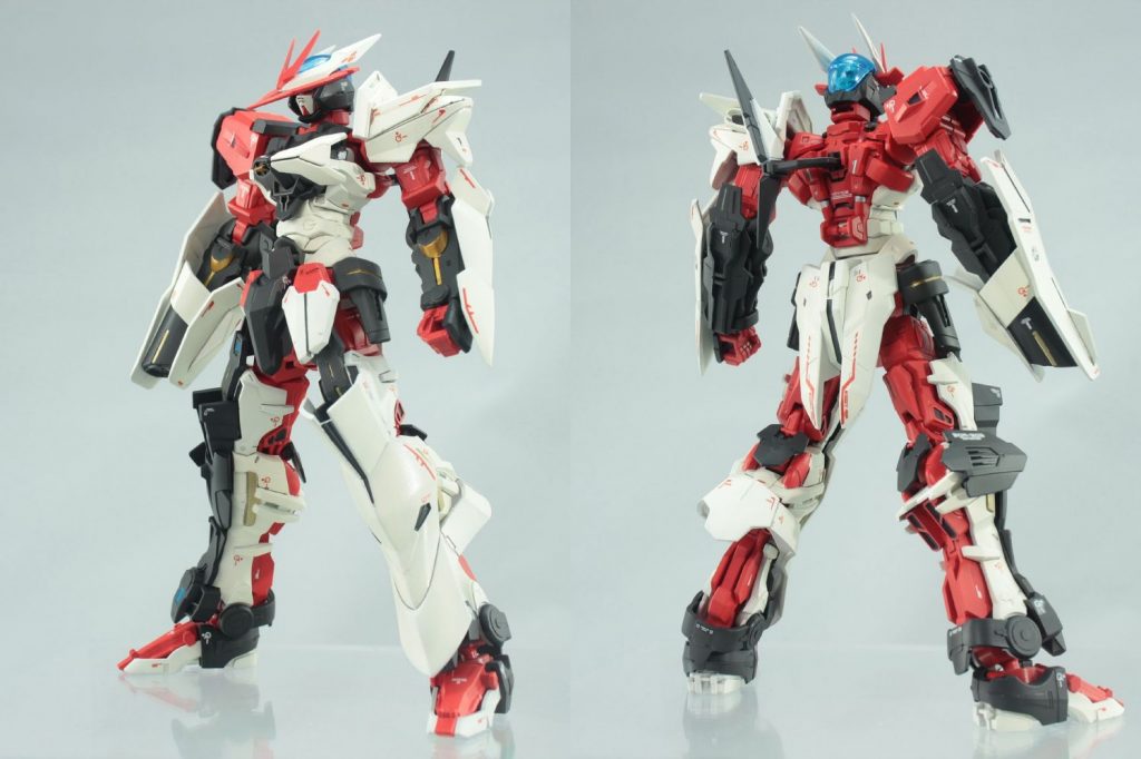 NNライフル無しの状態。
RGレッドフレーム用のガンダムデカールと市販のコーションデカールを使用し情報量を上げました。