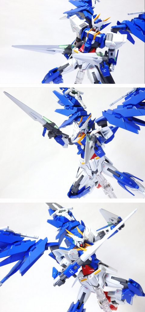 ~ACTION~
■ GNソードⅡ
 ダブルオーダイバーエースから引き継ぎ使用する武装の1つ。
 ソードモードとライフルモードでの切り替えが可能。
 フリーダムガンダムをビルドカスタムのアイデアに取り入れたリクは本装備をサイドアーマーに装備したうえでの使用を考えだした。