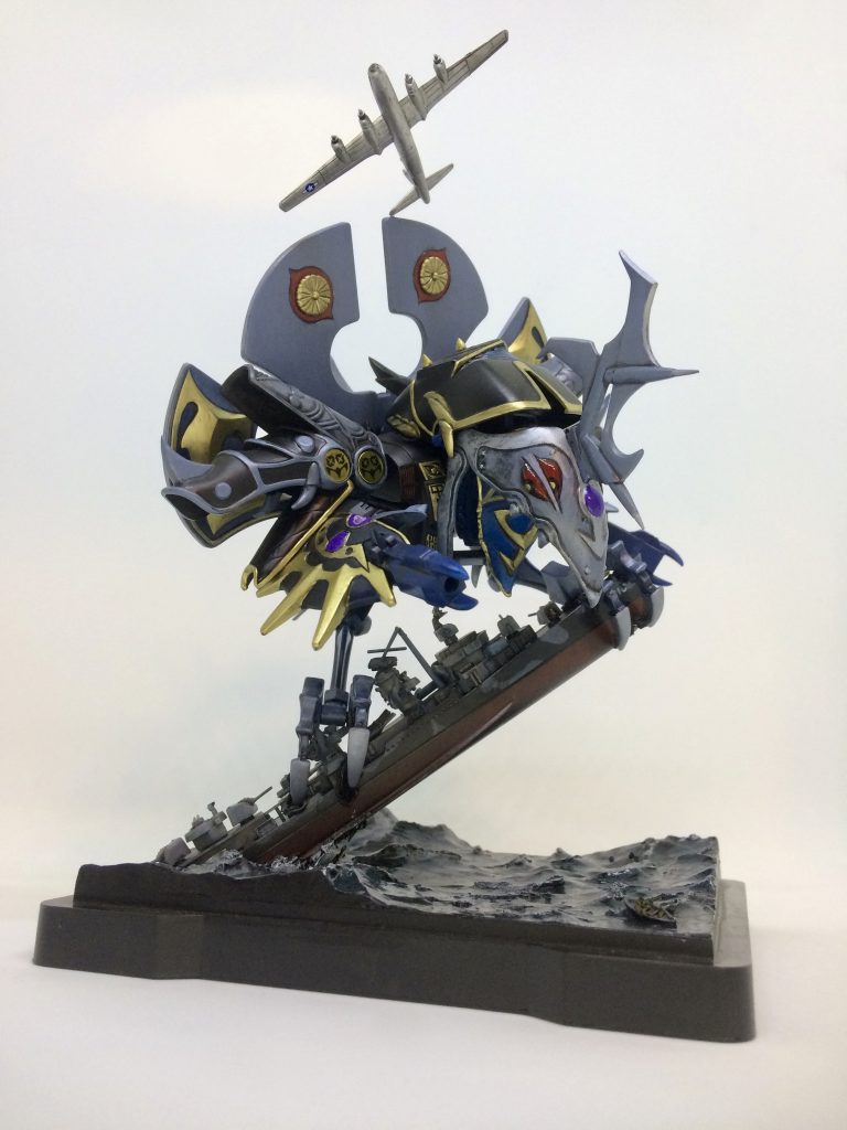 BB戦士No.93 黒魔神闇皇帝のパーツを組み替えて怪鳥っぽい姿に改造しました。