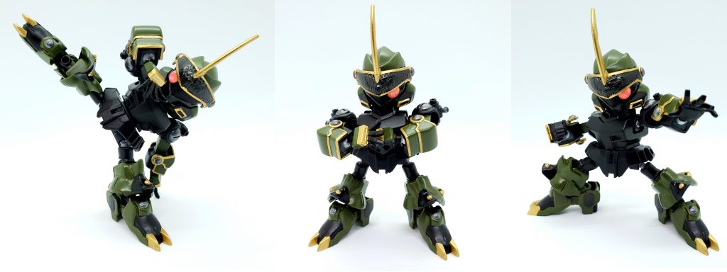 今回このキットを作成するにあたって、スモコ氏(https://gumpla.jp/author/sumoko)から
技術提供をして頂いた下半身フレームを作成、使用しております。
どっしり腰が入ったポージングも出来るしハチャメチャに可動します。しゅごい。
脚が長くなったのに合わせてバランスを取るために二の腕部分もなんやかんやして少し延長したので、
胸の前で拳を合わせるポーズなんかも出来ます。