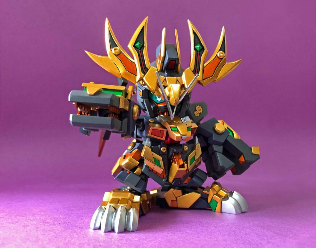 右手の「獣尖」による電磁投射砲。