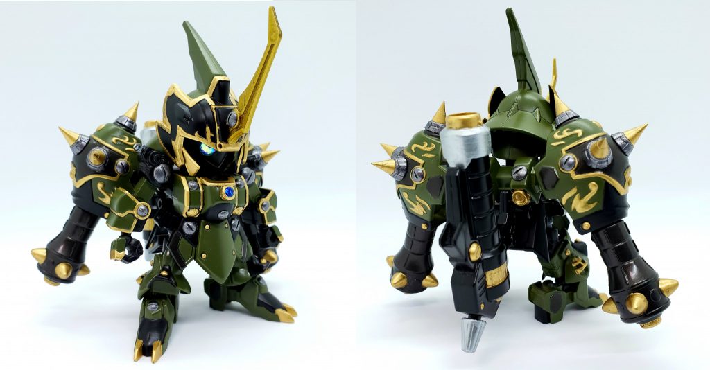 肩鎧はバックパックに装着され、大筒も追加ブースターとして機能する様になり、
機動力が大幅に上昇。