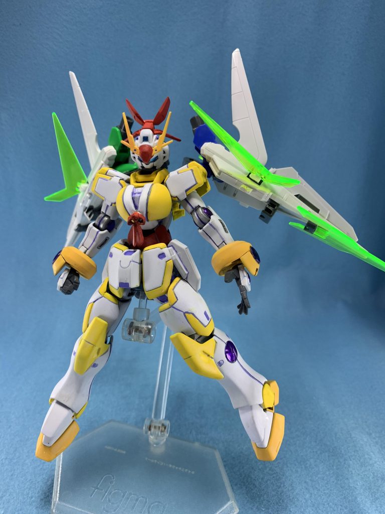 決戦仕様のトゥインクルスターパック(仮)です。

写真掲載数の都合で撮影したアクションシーンが使えないのが残念です。

この拡張パックは、背部武装をビットのように飛ばし攻撃する仕様です。

クリアパーツを使うと最終強化っぽくなりますね。