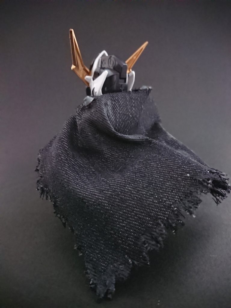 バックショット
マントは百均のデニム生地のランチョンマット製作