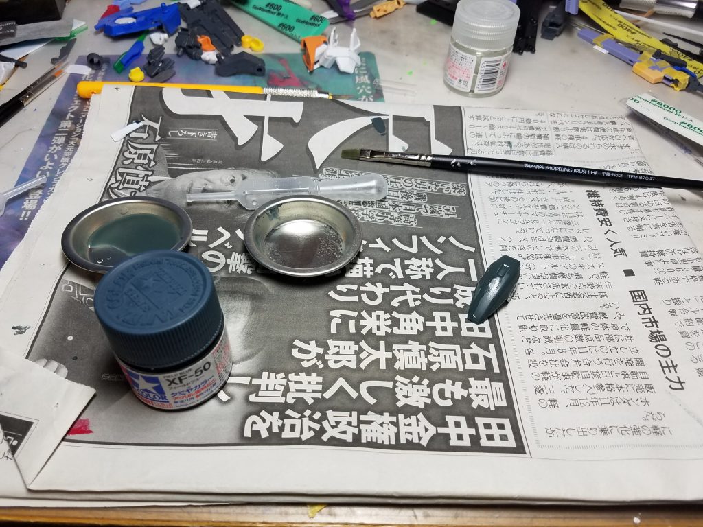 初筆塗りの1パーツ目。ツイッターでは暑く塗りすぎと言われました。