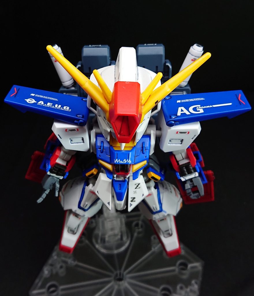 【全体 上から】
やっぱりZZガンダムと言えば、ハイメガキャノンと肩。