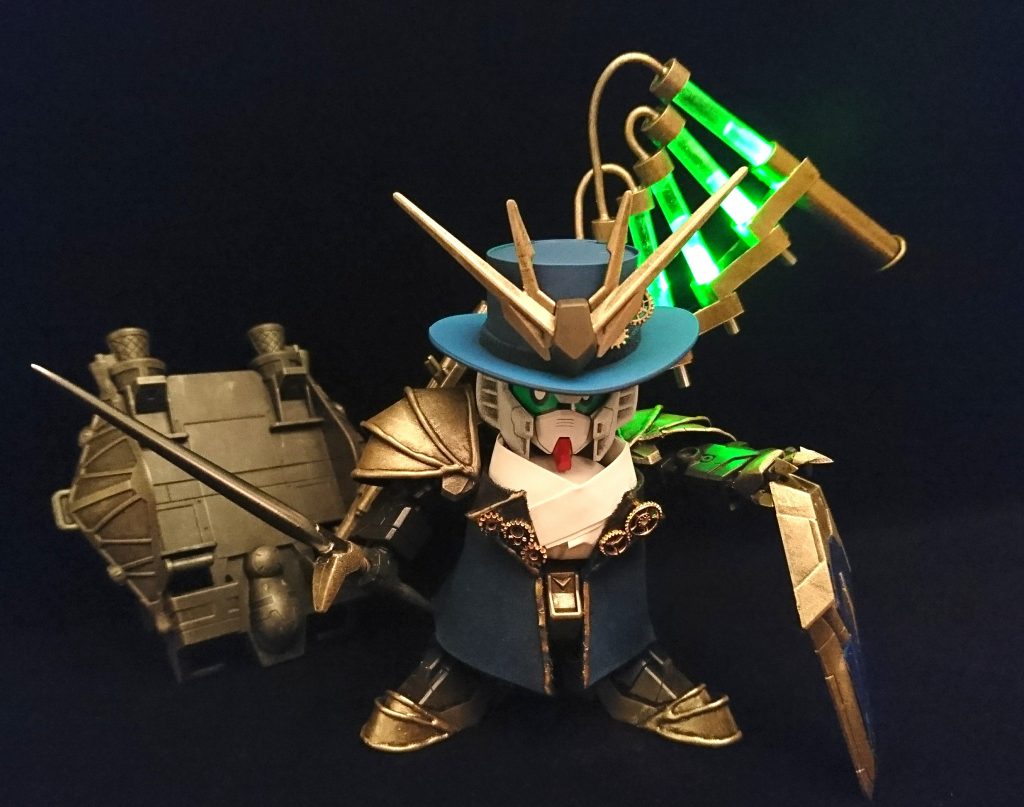 正面図。
謎を追う為には荒事も辞さない。
近接戦では盾を装備し、突剣を振るいます。