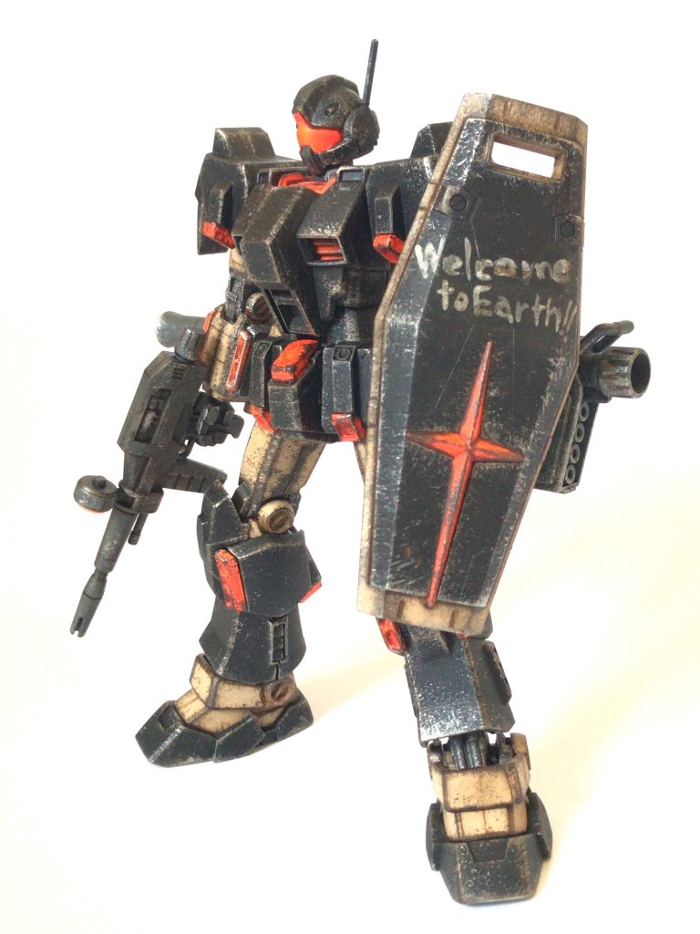 連邦系にもZeon Alive!!みたいな機体に書ける言葉がないかなーと考えてみた結果、Welcome to Earth!!という言葉が浮かんできたので書いてみました!