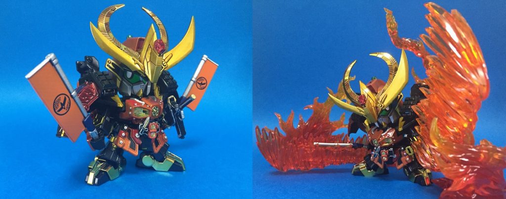 【勝怒鬼旗(カチドキフラッグ)】
持つ部分はガンプラのビームサーベル、旗の部分はアームズチェンジシリーズから。